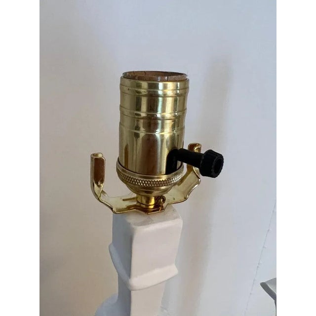 Pair of bronze floor lamps with a white gesso finish in the Style Giacometti - The pair are in wonderful overall...