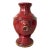 Large 25" Ornate Bombay Red Stoneware Figural Lion Handle Urn Vase For Sale