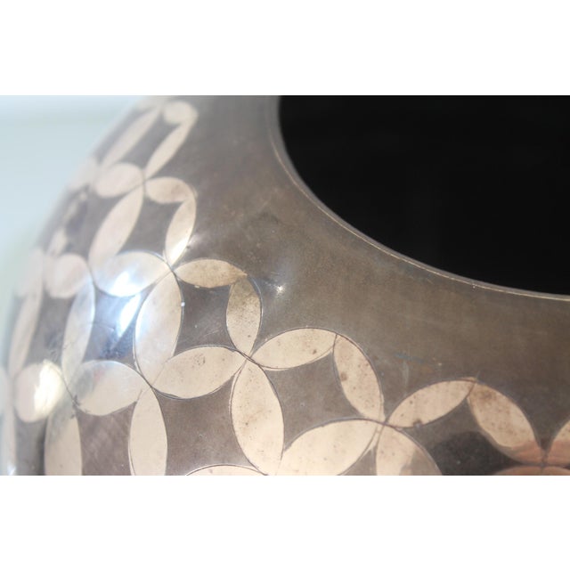 Metal Vintage Mid-Century Brass Vase For Sale - Image 7 of 10