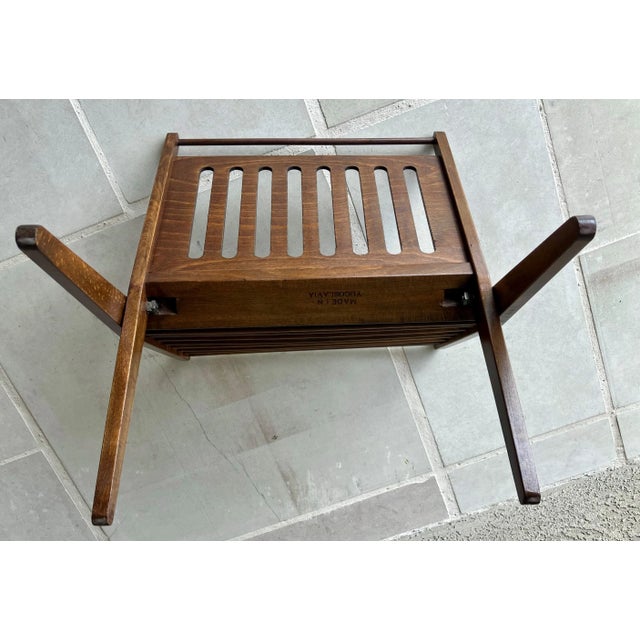Mid 20th-Century Danish Modern-Inspired Folding Media Stand For Sale - Image 11 of 12