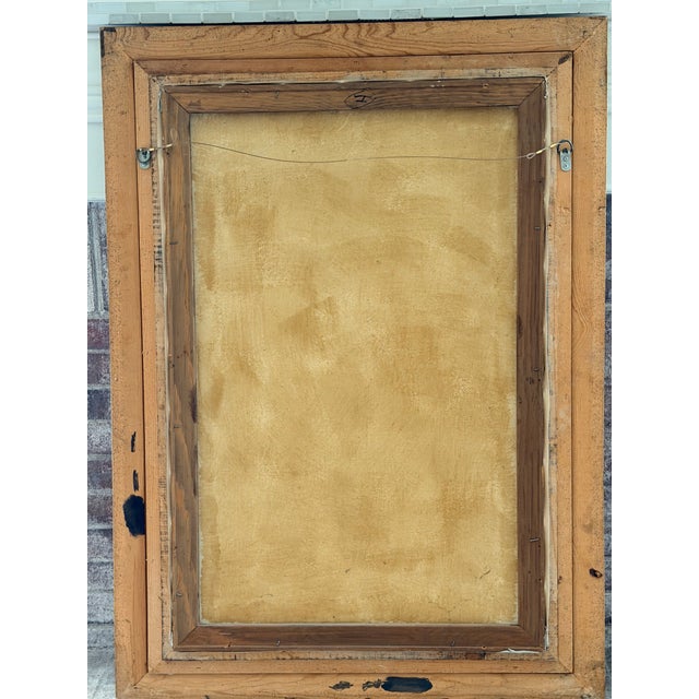 French Large Vintage Parisian Street Scene Oil Painting of Victorian Woman in Ornate Gilt Frame For Sale - Image 3 of 17