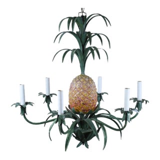 Pineapple Tole Chandelier For Sale