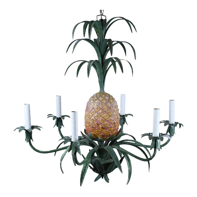 Pineapple Tole Chandelier For Sale