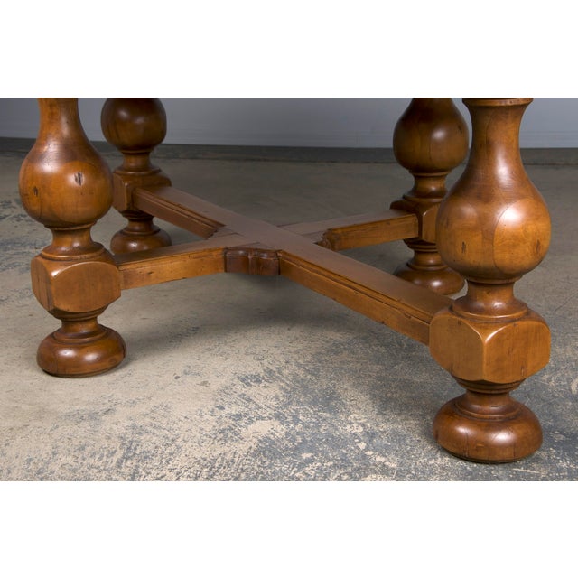 Country French Provincial Oval Farmhouse Maple Trestle Dining Table For Sale - Image 12 of 12