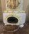 Ceramic 19th Century French White and Yellow Terracotta and Brass Wood Burning Stove For Sale - Image 7 of 12