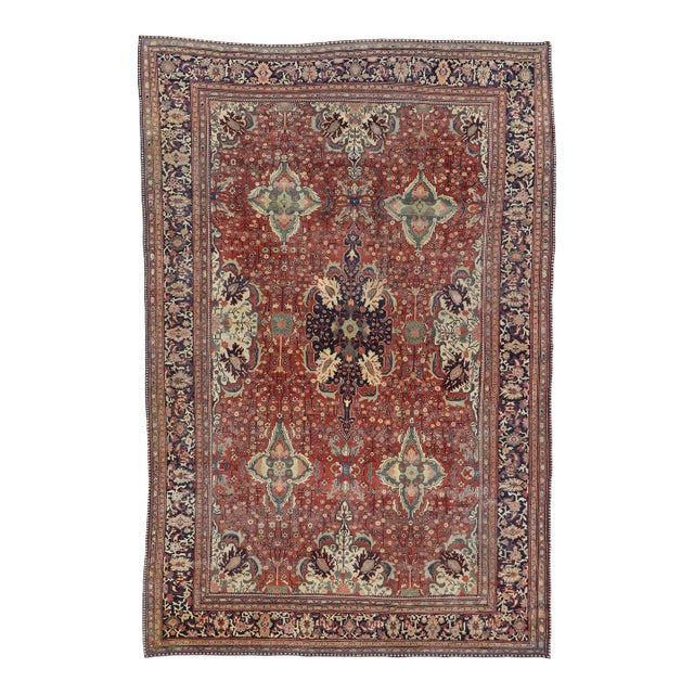 Antique Persian Sarouk Farahan Rug - 08'05 X 12'06 For Sale