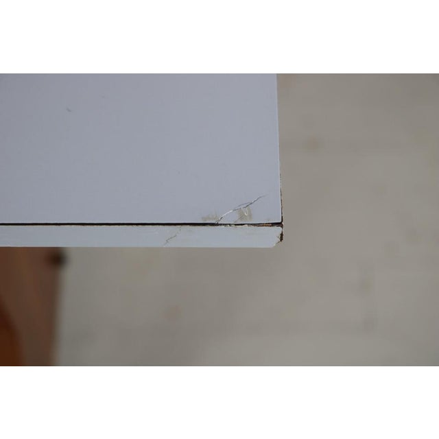 Modernist Italian Desk with Three Drawers, Book Storage and Light Blue Formica Table Plate, 1960s For Sale - Image 15 of 18