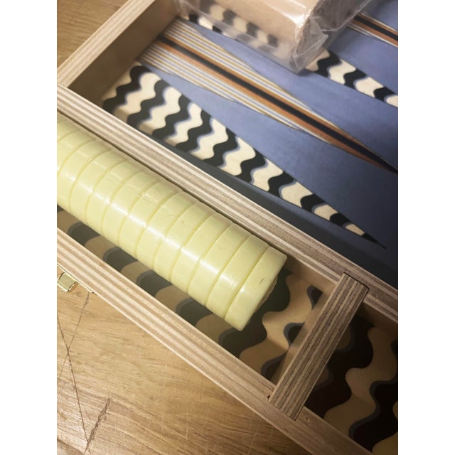Wolfum “Wavy” Tabletop Backgammon Set For Sale - Image 4 of 9