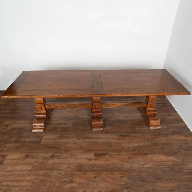 French Large French Oak Dining Table Circa 1920-40 For Sale - Image 3 of 13
