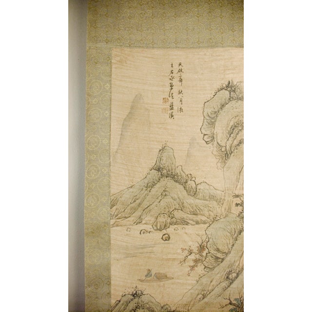 Early 20th Century Chinese Landscape Scroll For Sale - Image 4 of 10