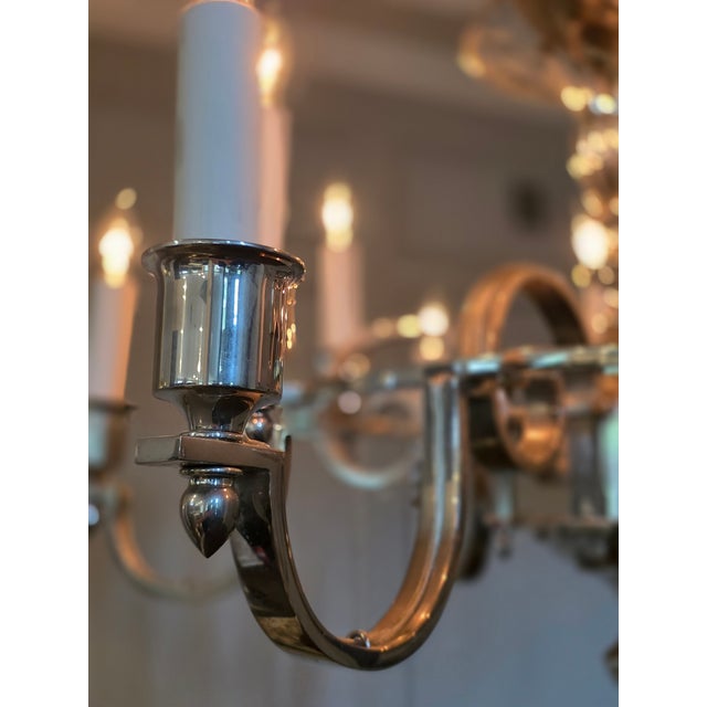 12 Light Chandelier in Dipped Silver For Sale - Image 4 of 5