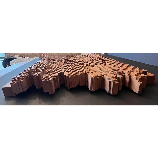 Brown Rare 3d Vintage 1978 Movable Wall Wood Art Sculpture Panel (Signed by Artist) For Sale - Image 8 of 12