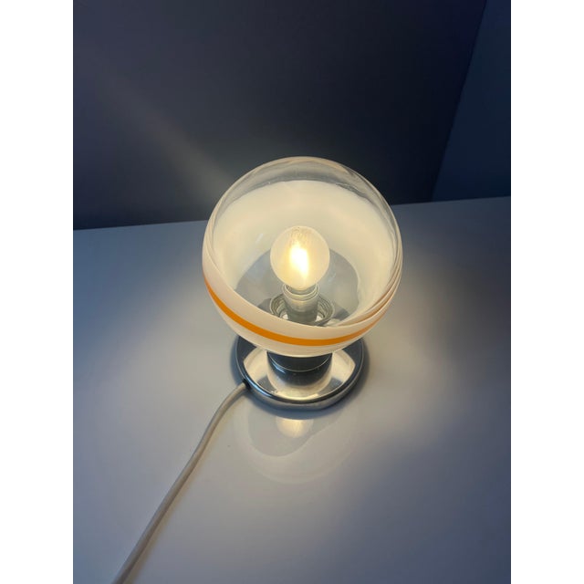 Table Lamp in White Orange Glass Chrome from Doria For Sale - Image 9 of 11