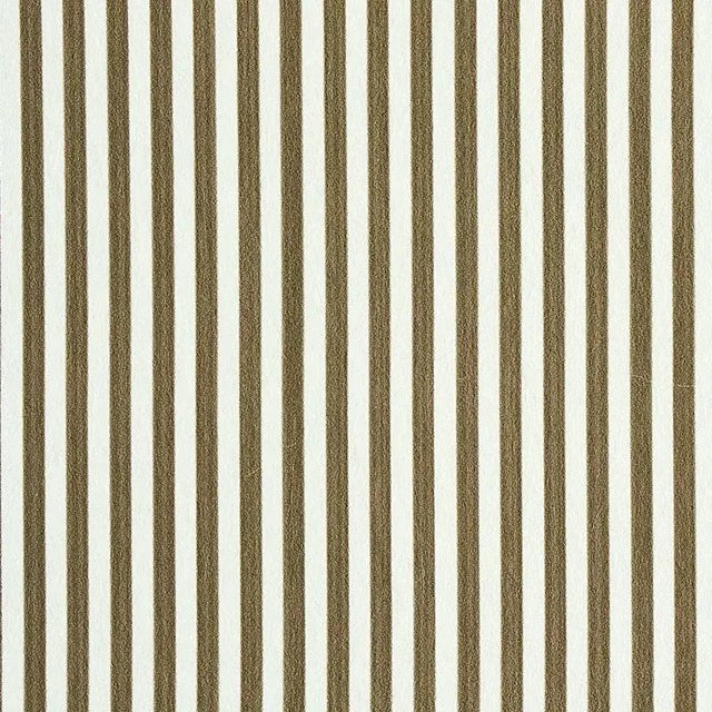 Schumacher Edwin Stripe Narrow Wallpaper in Mushroom For Sale