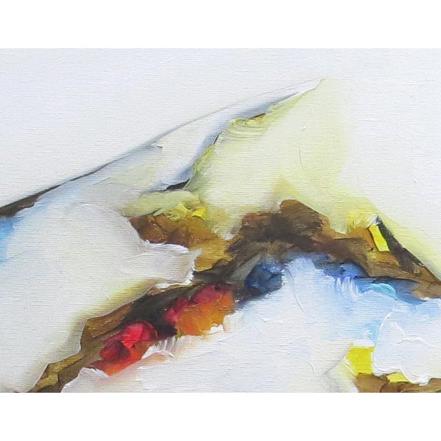 Brynhildur Guðmundsdóttir framed oil on canvas. In the minimalist style, 2015 Artist initial on lower right front, with...