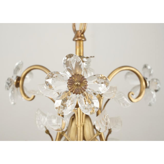 Bagues Style Gold Finish Foliate Glass Chandelier For Sale - Image 4 of 12