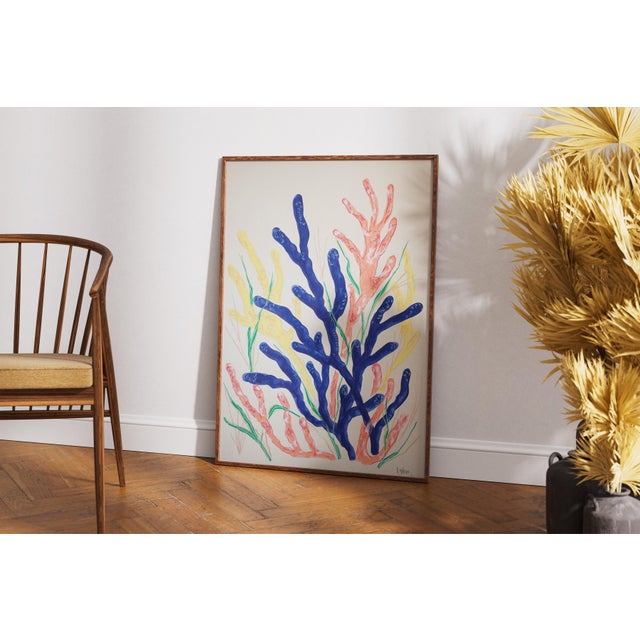 Blue 2026, Naturalistic Illustration Style Drawing of Marine Biology, Acrylic Paint and Gouache Crayon on Paper by Romina Milano For Sale - Image 8 of 8
