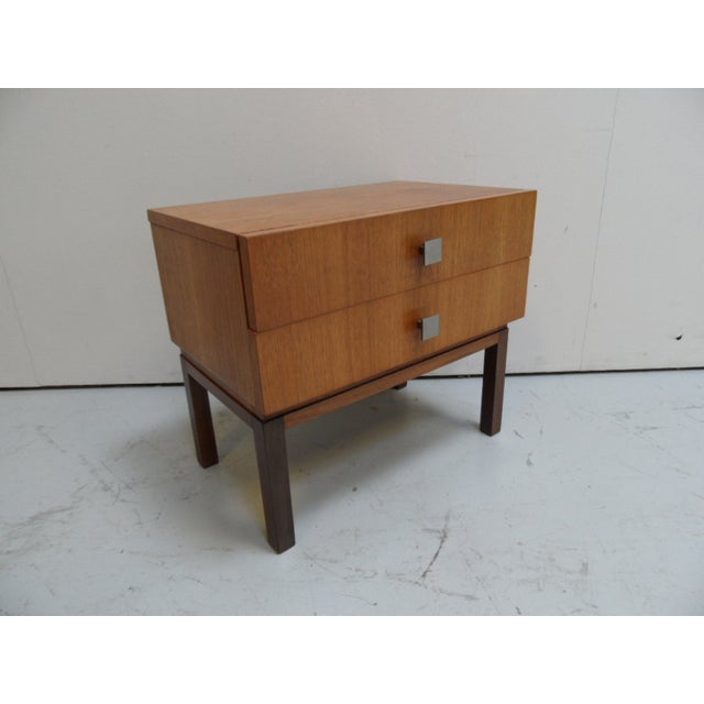 Brown Mid-Century Modern Side Table with Drawers, 1950s For Sale - Image 8 of 11