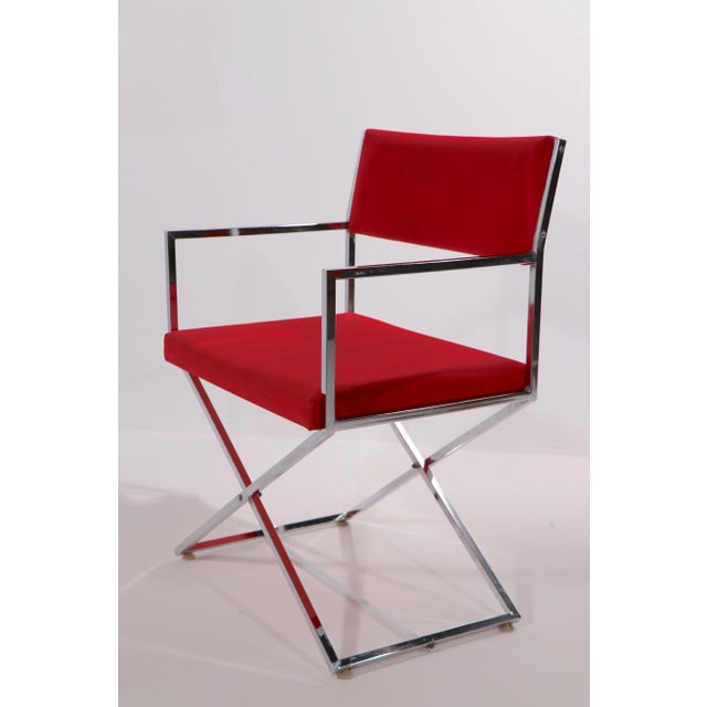 Virtue Chrome Directors Chair by Virtue Bros. Of Los Angeles / Bon Marche For Sale - Image 4 of 9