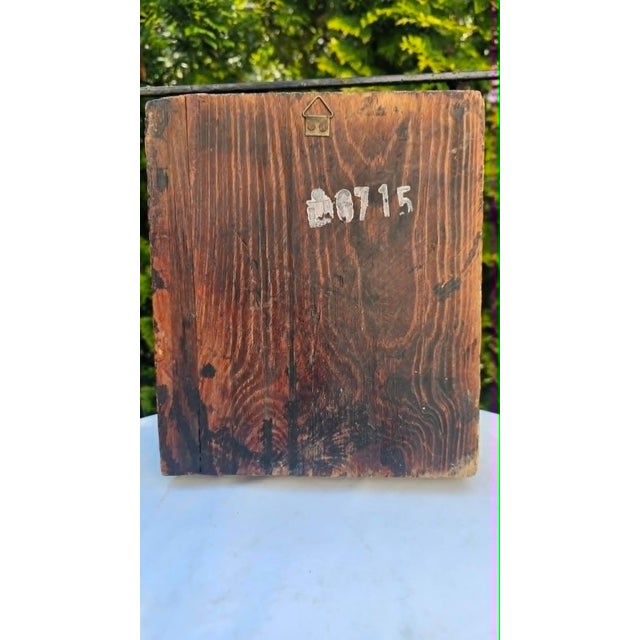 Art Deco Wooden Picture in Carved Bas-Relief with Guardian Angel, 1940s For Sale - Image 9 of 10
