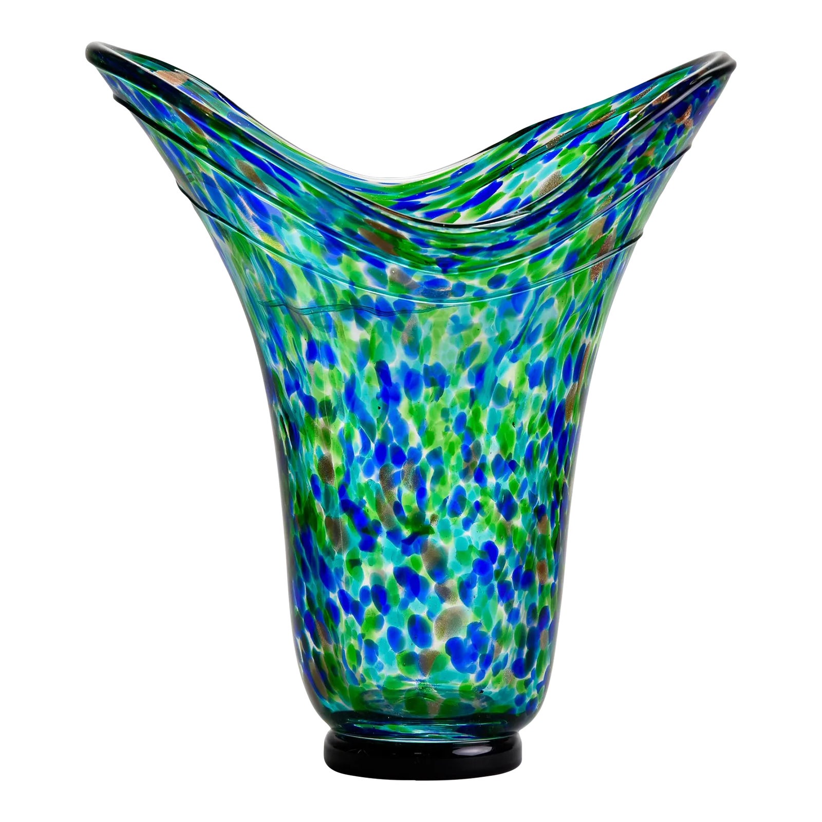 工芸品 Murano Glass Vase (Blue & Yellow) Murano Blue and Yellow Vase - Vintage Decor for Sale - Styylish