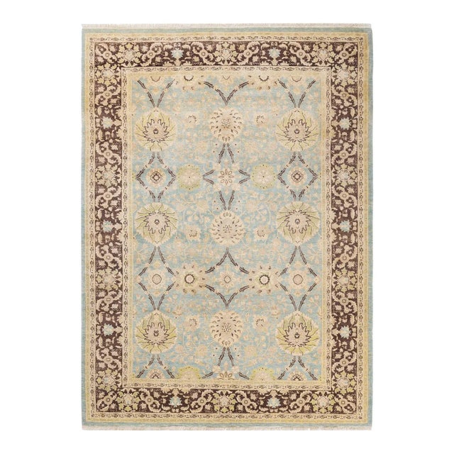 Vintage Traditional Hand Knotted Wool Area Rug, Blue - 6'3" X 8'5" For Sale - Image 9 of 9