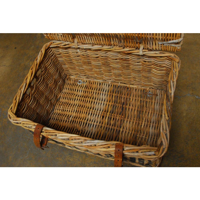 English Military Wicker Basket Chairish