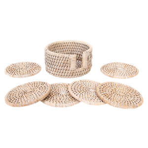 Artifacts Rattan 7-Piece Round Coaster Set
