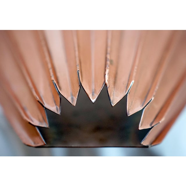Metal Pair of Large Lubow Copper Fluted Sconces For Sale - Image 7 of 9