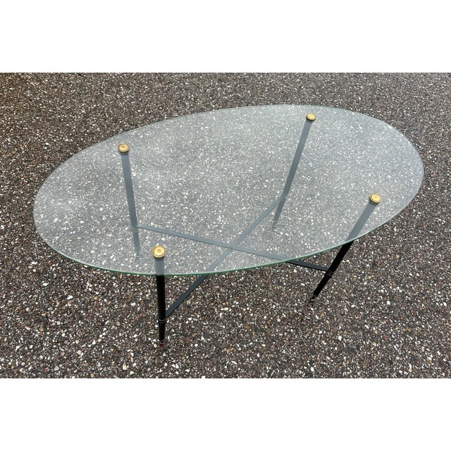 Brass and Glass Coffee Table, 1950s For Sale - Image 6 of 8