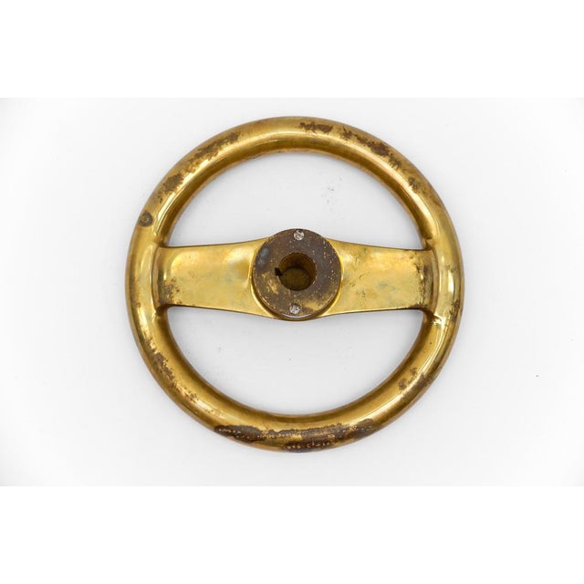Metal Mid-Century Modern Round Brass Safe Handle, Germany, 1950s For Sale - Image 7 of 11