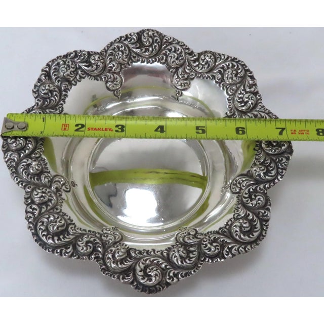 Fancy Hand Made Repousse Antique American Victorian Sterling Silver Wine Coaster For Sale - Image 12 of 13