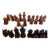 Mid 20th Century Makonde Hand-Carved African Figural Wood Chess Set, Tanzania, 32 Pieces For Sale