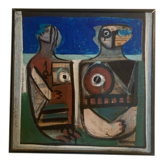Knickerbocker '75 Mixed Media on Board Modernist Painting For Sale