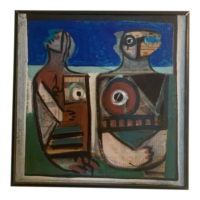 Knickerbocker '75 Mixed Media on Board Modernist Painting For Sale