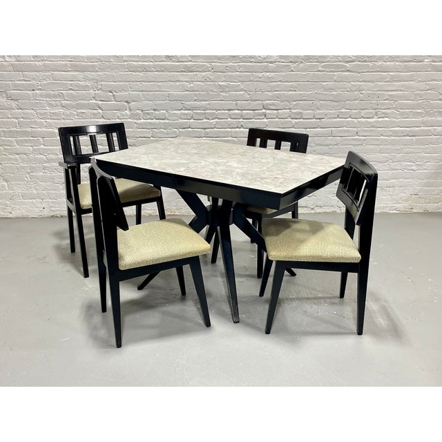 Ebonized Mid Century Modern Dining Chairs, C. 1950's, Set/4 For Sale - Image 11 of 12