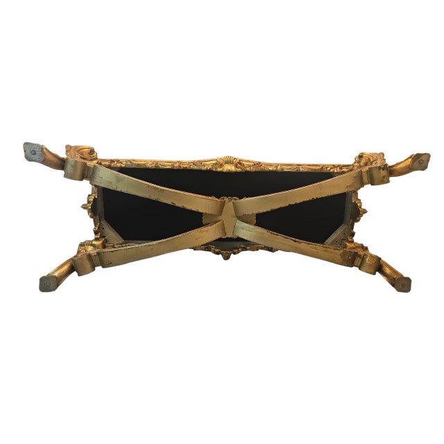 Wood 1960s Giltwood Bench With Versace Upholstery For Sale - Image 7 of 7
