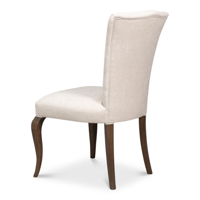 2020s Louis XV Dining Chairs in Cream with Dark Brown Legs, Sets of 2 For Sale - Image 5 of 12