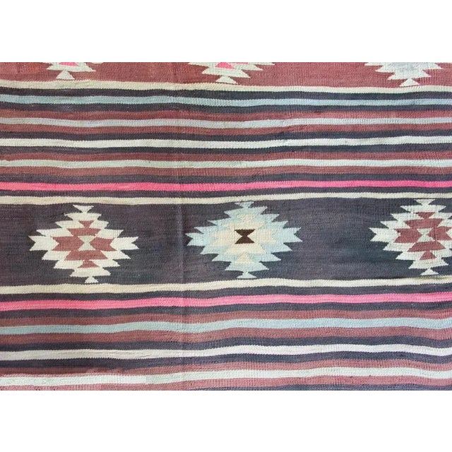 Vintage Turkish Bergama Kilim Rug For Sale - Image 10 of 12