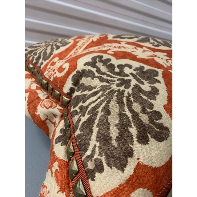 Early 21st Century Set of 3 Damask Throw Pillows For Sale - Image 5 of 5