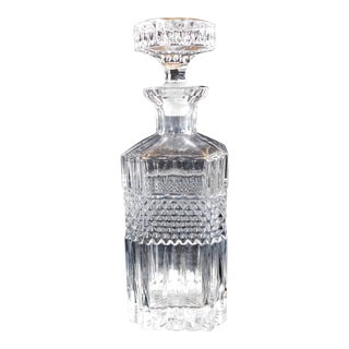 1950s Cut Crystal Decanter For Sale