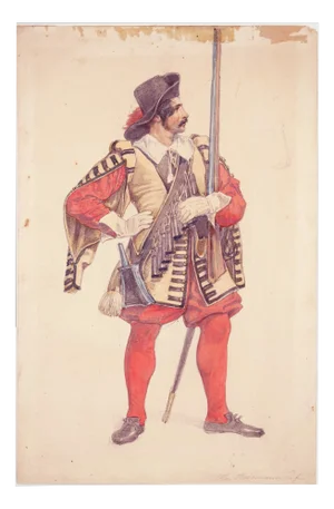 Theodor Hosemann, The Actor Karl Seydelmann as Soldier, 1840, Watercolor
