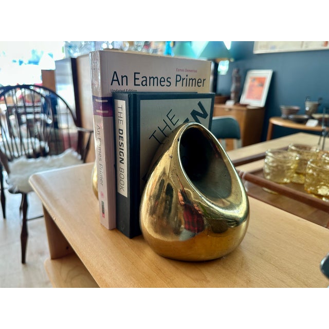 Ben Seibel Vintage Pair of Ben Seibel Brass Orb Bookends For Sale - Image 4 of 6