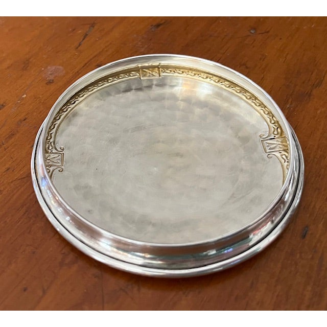 1900 - 1909 Early 20th Century Sterling and Pressed Glass Vanity/Powder Jar For Sale - Image 5 of 5