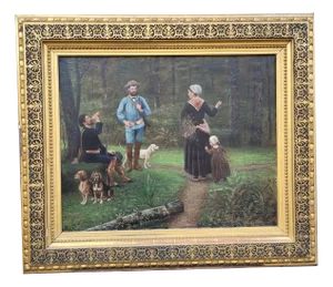 F Brillaud, Hunting Scenes, 19th Century, Oil Paintings on Canvas, Set of 2