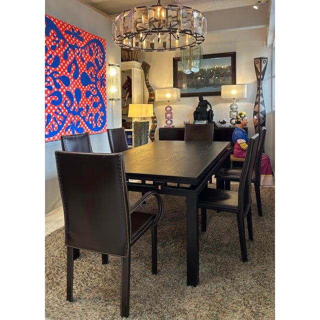 Roche Bobois Expandable Dining Room Table With Six Matching Chairs From a Set Offered for sale is a Roche Bobois dining...