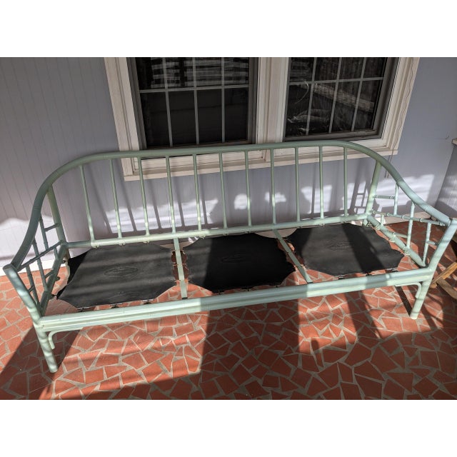 Mid 20th Century Vintage Mid-Century Faux Bamboo Meadowcraft Patio Furniture Set, 3 Pieces For Sale - Image 5 of 18