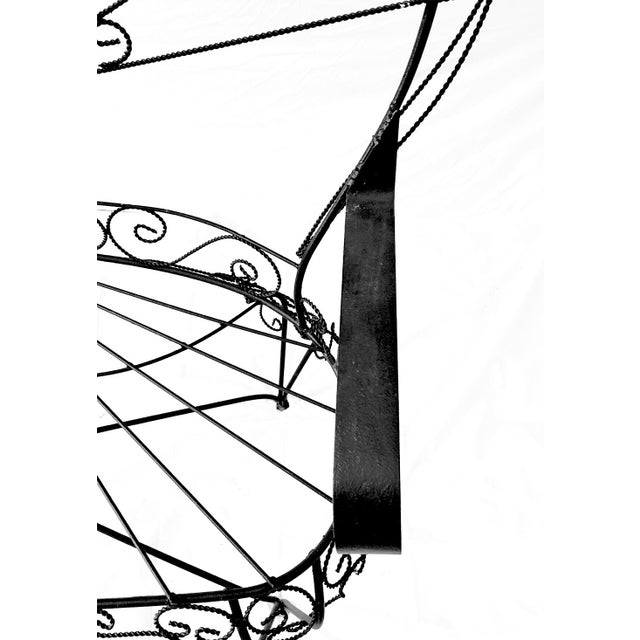 Metal 1960s John Salterini Attributed Iron Peacock Garden Bench Settee For Sale - Image 7 of 10