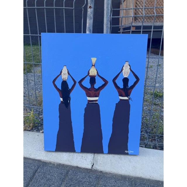 2020s Sisters in Stride, Emmanuel Akolo (2026), Acrylic on Canvas, Unique Contemporary Wall Art For Sale - Image 5 of 6