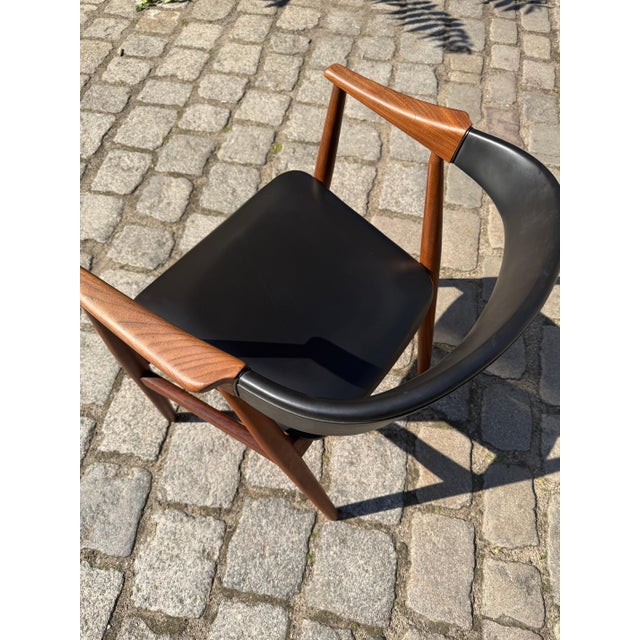Wood Model 213 Armchair in Teak and Leather by Thomas Harlev For Sale - Image 7 of 11